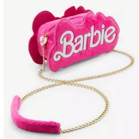 NWT x Barbie Logo Fuzzy Crossbody Bag Still Factory Sealed Limited Edition - Picture 5 of 9